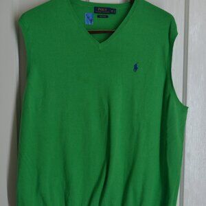 Polo Ralph Lauren V-neck Vest, 2XB, Kelly Green
